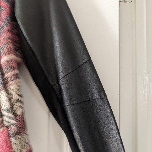 {Me Jane} Fabric and Faux Leather Jacket - Picture 6 of 9